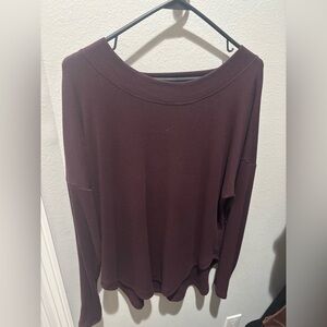 Athleta Deep Burgundy Sweatshirt, cutout on back